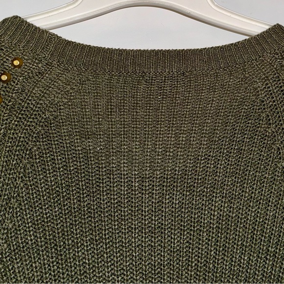 Express Green Studded Sweater Size: XS - Picture 7 of 9